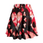 Love Heart Splatter High Waist Skirt