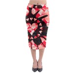 Love Heart Splatter Midi Pencil Skirt