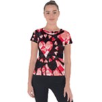 Love Heart Splatter Short Sleeve Sports Top 