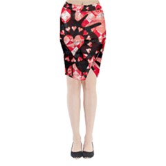 Love Heart Splatter Midi Wrap Pencil Skirt from ArtsNow.com