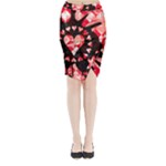 Love Heart Splatter Midi Wrap Pencil Skirt