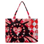 Love Heart Splatter Zipper Medium Tote Bag