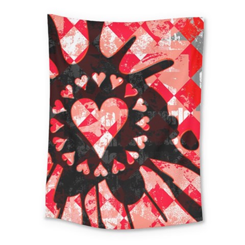 Love Heart Splatter Medium Tapestry from ArtsNow.com