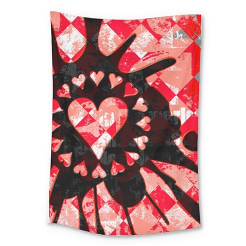 Love Heart Splatter Large Tapestry from ArtsNow.com