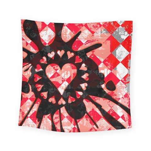 Love Heart Splatter Square Tapestry (Small) from ArtsNow.com