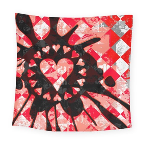 Love Heart Splatter Square Tapestry (Large) from ArtsNow.com