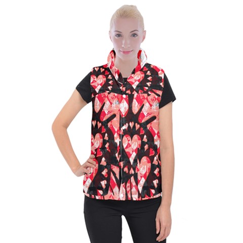 Love Heart Splatter Women s Button Up Vest from ArtsNow.com