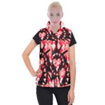 Love Heart Splatter Women s Button Up Vest