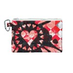 Love Heart Splatter Canvas Cosmetic Bag (Medium)