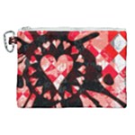 Love Heart Splatter Canvas Cosmetic Bag (XL)