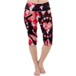 Love Heart Splatter Lightweight Velour Cropped Yoga Leggings