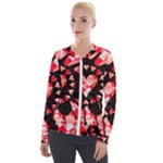 Love Heart Splatter Velour Zip Up Jacket