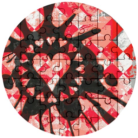 Love Heart Splatter Wooden Puzzle Round from ArtsNow.com
