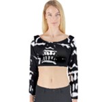 Morbid Skull Long Sleeve Crop Top