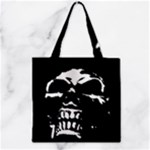 Morbid Skull Zipper Grocery Tote Bag