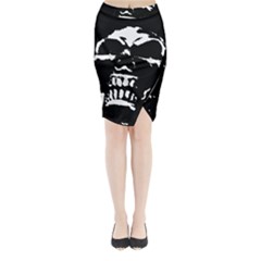 Morbid Skull Midi Wrap Pencil Skirt from ArtsNow.com