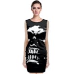 Morbid Skull Sleeveless Velvet Midi Dress