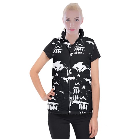 Morbid Skull Women s Button Up Vest from ArtsNow.com