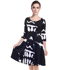 Quarter Sleeve Waist Band Dress 