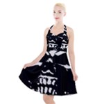 Morbid Skull Halter Party Swing Dress 