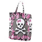 Pink Bow Skull Giant Grocery Tote