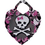 Pink Bow Skull Giant Heart Shaped Tote