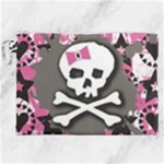 Pink Bow Skull Canvas Cosmetic Bag (XXL)