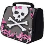Pink Bow Skull Full Print Travel Pouch (Big)