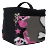 Pink Bow Skull Make Up Travel Bag (Small)