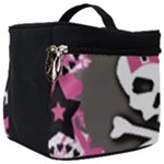 Pink Bow Skull Make Up Travel Bag (Big)