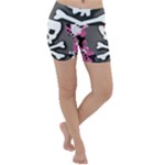 Pink Bow Skull Lightweight Velour Yoga Shorts