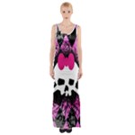 Pink Diamond Skull Thigh Split Maxi Dress