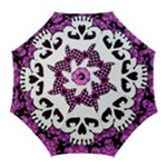 Pink Polka Dot Bow Skull Golf Umbrella