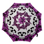 Pink Polka Dot Bow Skull Hook Handle Umbrella (Medium)