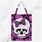 Pink Polka Dot Bow Skull Classic Tote Bag