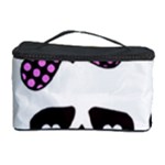 Pink Polka Dot Bow Skull Cosmetic Storage Case