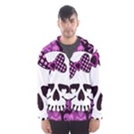 Pink Polka Dot Bow Skull Men s Hooded Windbreaker