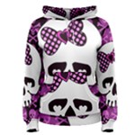 Pink Polka Dot Bow Skull Women s Pullover Hoodie