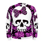 Pink Polka Dot Bow Skull Men s Sweatshirt