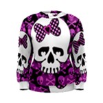 Pink Polka Dot Bow Skull Women s Sweatshirt