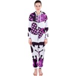 Pink Polka Dot Bow Skull Hooded Jumpsuit (Ladies)