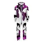 Pink Polka Dot Bow Skull Hooded Jumpsuit (Kids)