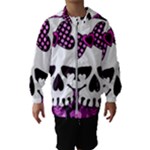 Pink Polka Dot Bow Skull Kids  Hooded Windbreaker