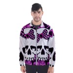 Pink Polka Dot Bow Skull Men s Windbreaker