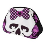 Pink Polka Dot Bow Skull Full Print Accessory Pouch (Small)