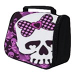 Pink Polka Dot Bow Skull Full Print Travel Pouch (Small)