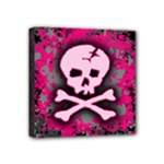Pink Skull Star Splatter Mini Canvas 4  x 4  (Stretched)
