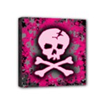 Pink Skull Star Splatter Mini Canvas 4  x 4  (Stretched)