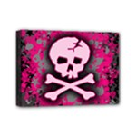 Pink Skull Star Splatter Mini Canvas 7  x 5  (Stretched)