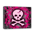 Pink Skull Star Splatter Deluxe Canvas 14  x 11  (Stretched)